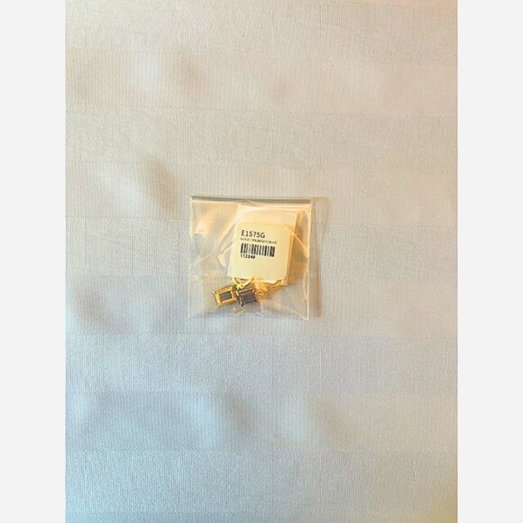 Dark Blue Sapphire Huggie Earrings - Gold Plated - Picture 4 of 4